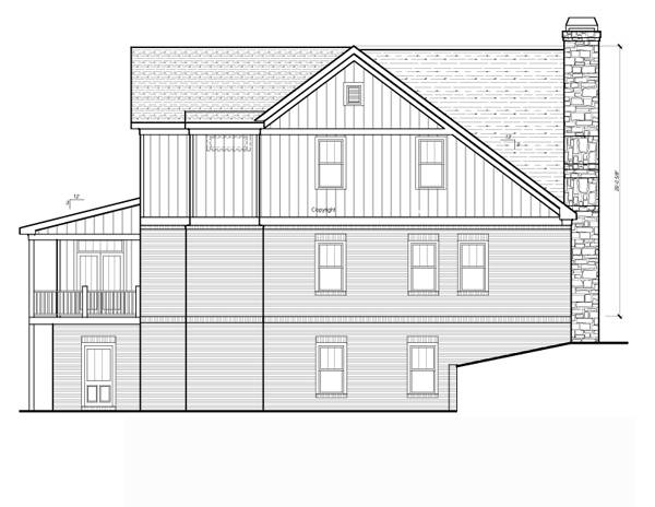 Left Elevation image of BRISTOL I House Plan